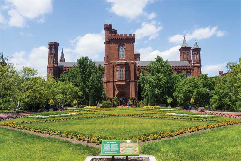 Courtesy Washington.org Completed in 1855, The Castle is the Smithsonian Institution's signature building along the National Mall and houses its administrative offices and information center. The building is undergoing its first major renovation in more than 50 years.