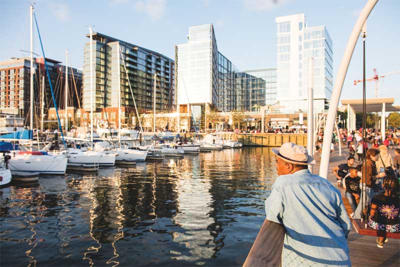 Courtesy Washington.org Recreation Pier is part of a new mixed-use development called The Wharf. The pier extends more than 400 feet into a channel of the Potomac River.
