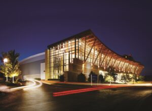 Courtesy Explore Branson A night-time view of the Branson Convention Center.