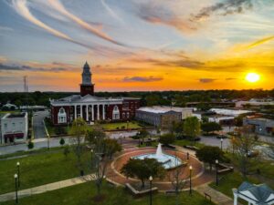 Photo by Dylan Stewart/Courtesy Auburn-Opelika Tourism An aerial shot of downtown Opelika, Ala.