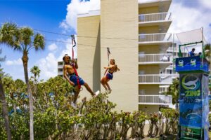 Ziplining is just one of the family activities at TradeWinds Island Resorts in St. Pete Beach, Fla.