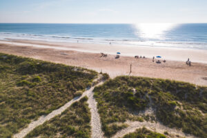 A sunny day at a beach in Amelia Island, Fla. 