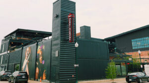 The exterior of Hotel Herringbone, a new boutique hotel which is part of a former shipping container development. 