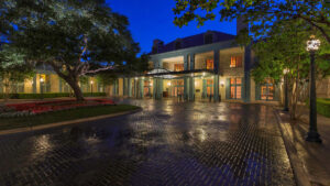 A night shot of the Hyatt Regency Hill Country Resort and Spa in San Antonio, Texas. 