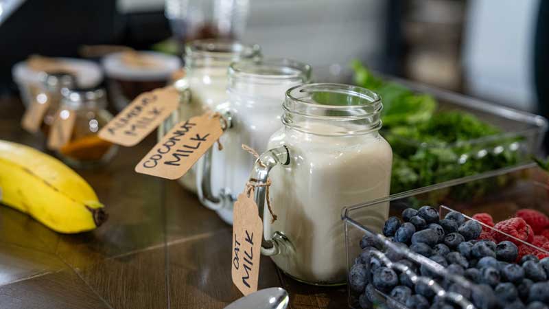 Labeled ilk jars laid out.