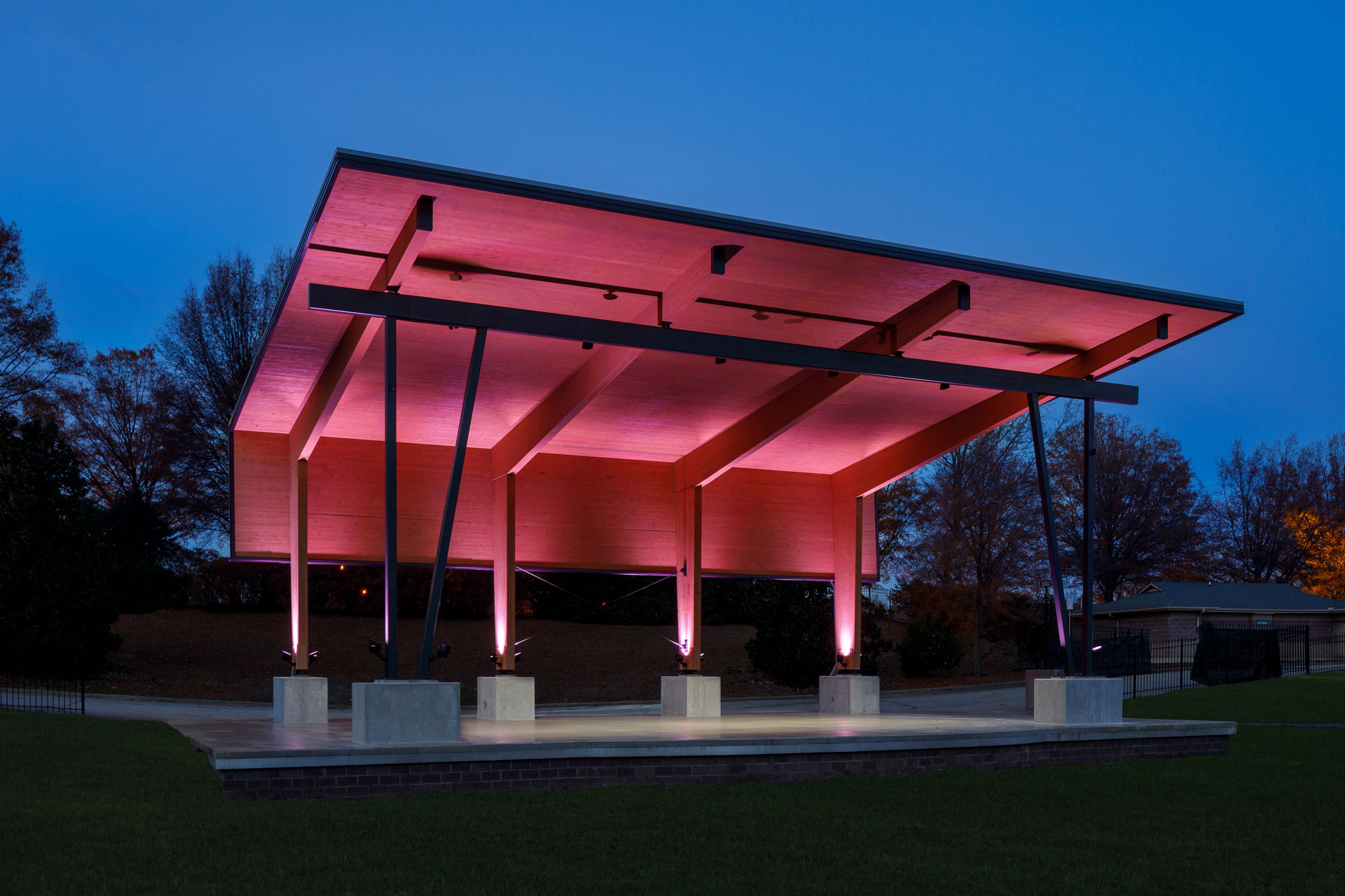 The stage area of William A. Floyd Amphitheater.