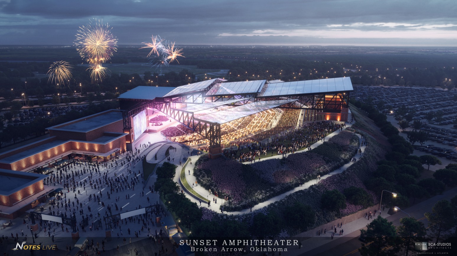 A rendering of Sunset Amphitheater in Oklahoma.