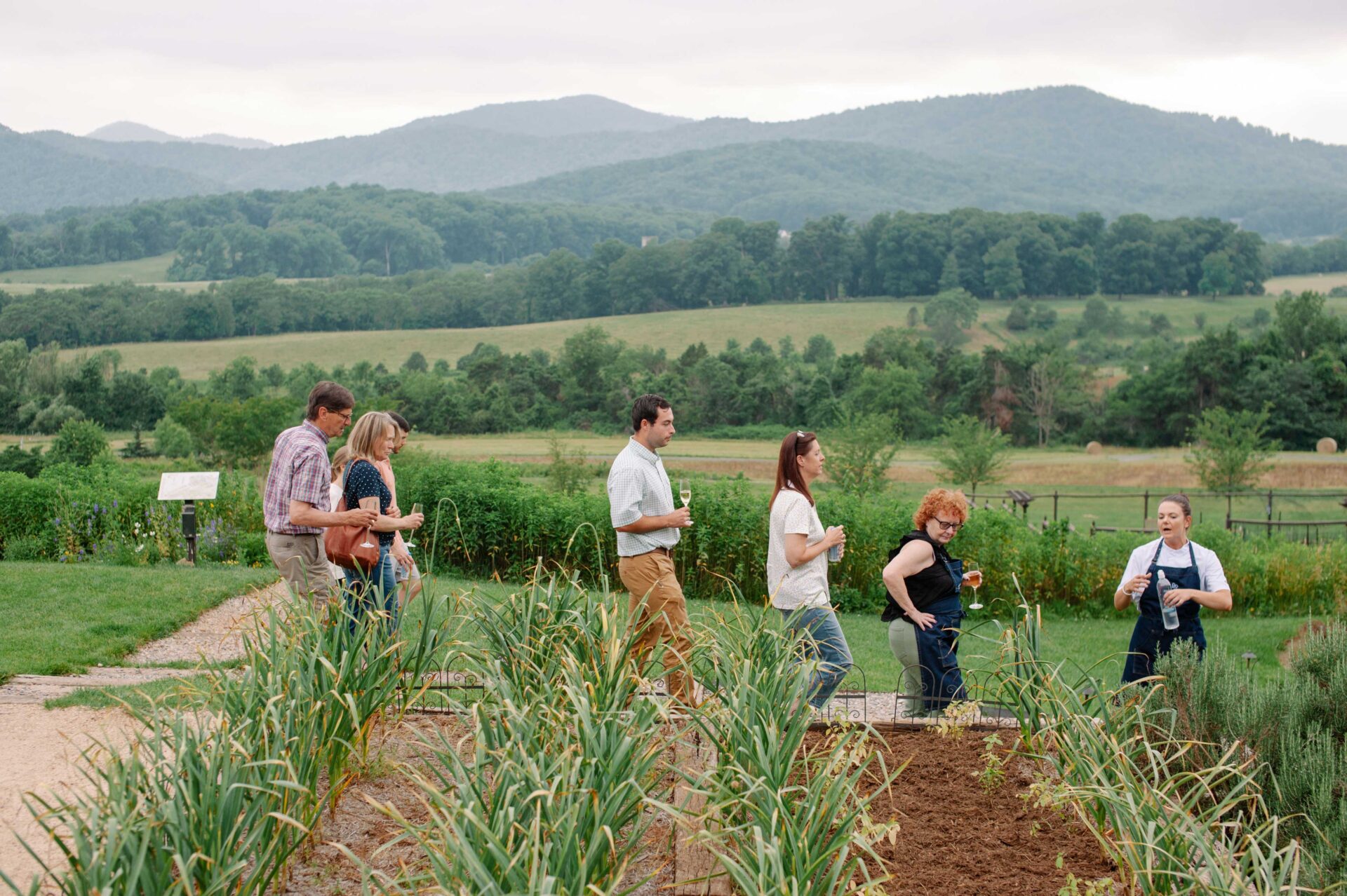 A group of people on a farm