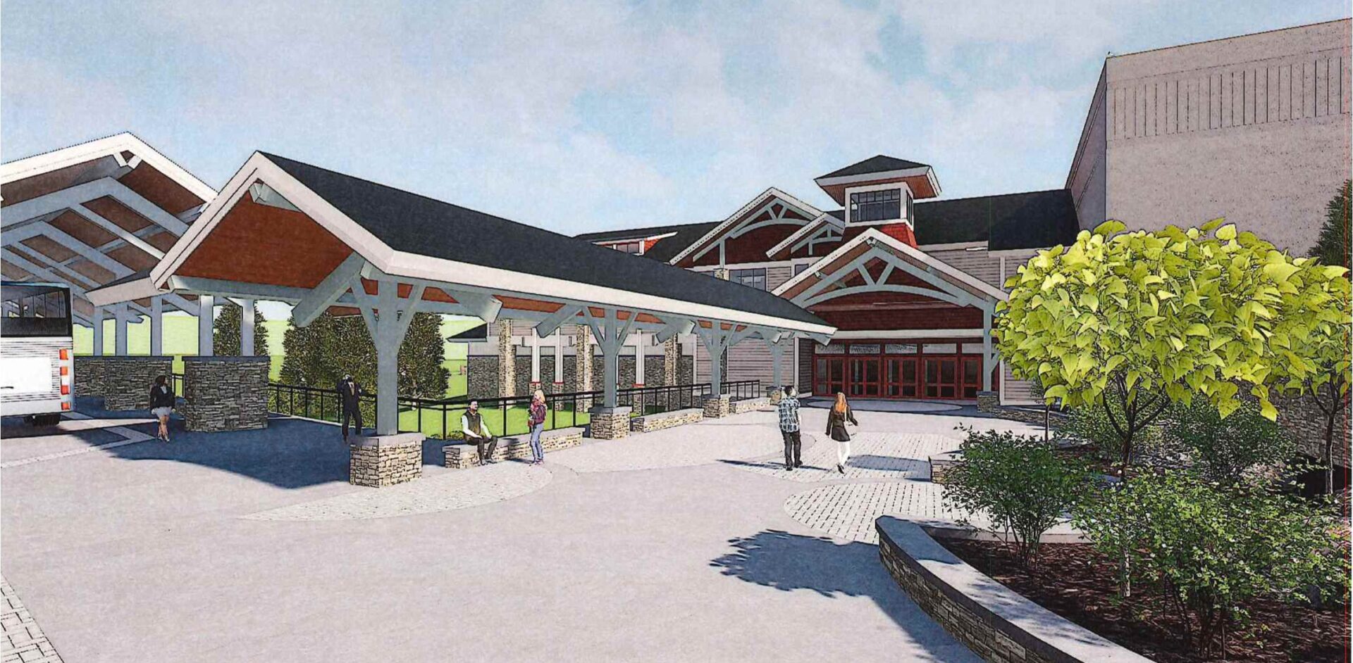 A rendering of the LeConte Center at Pigeon Forge entrance